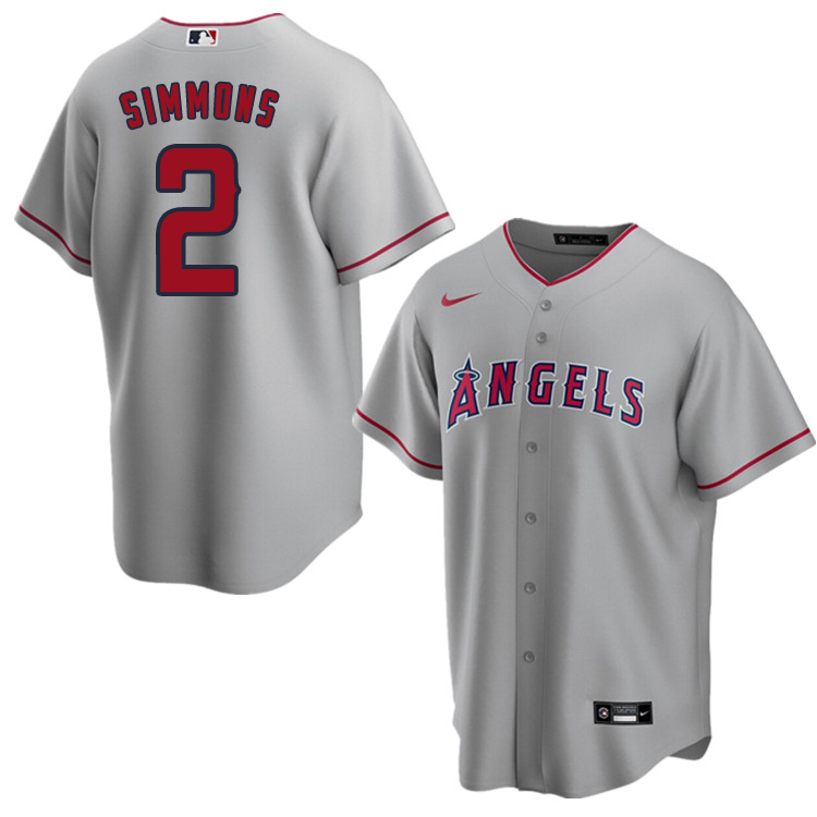 Nike Men #2 Andrelton Simmons Los Angeles Angels Baseball Jerseys Sale-Gray